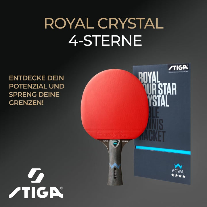 Stiga Royal 4-Star Table Tennis Ping Pong Bat, Black/Red Einzelbett, Einzelbett