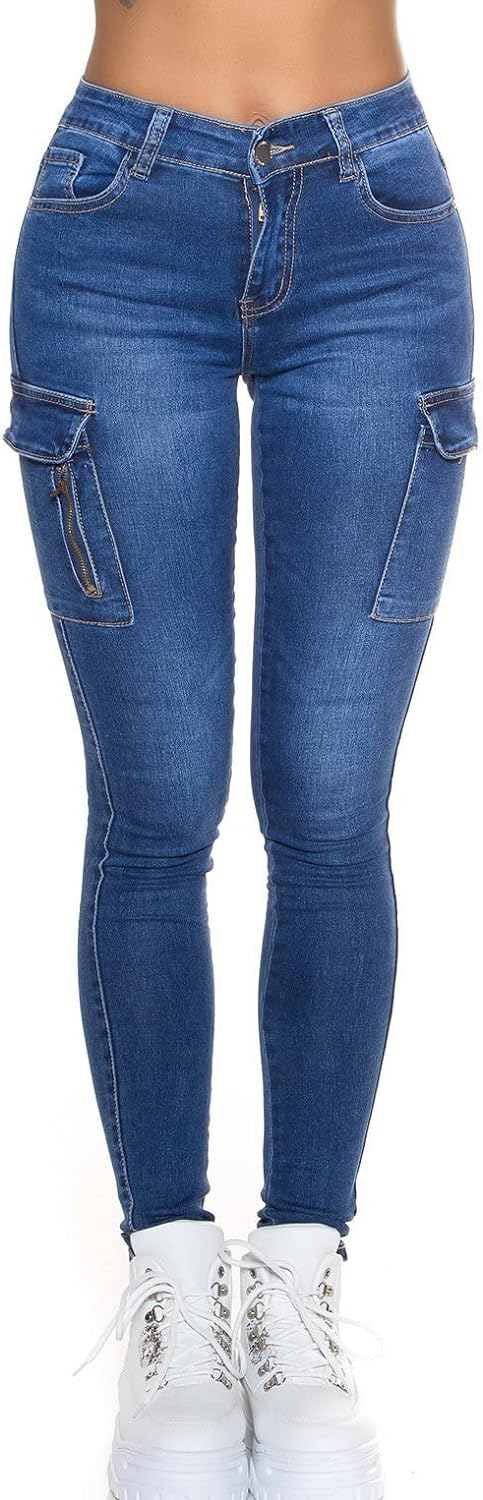 Koucla Casual Cargo Skinny Jeans 38 Blau, 38 Blau