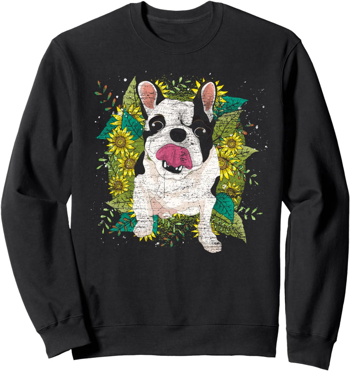 Hund Sonnenblume Hundebesitzer Französische Bulldogge Sweatshirt