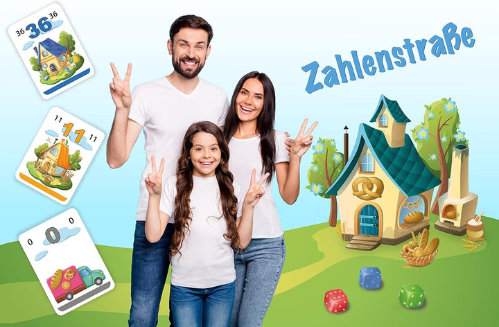 ALLEOVS® Zahlenspiel „Zahlenstrasse“ Mathe Lernspiel zur Addition &amp; Subtraktion für Kinder ab 6 Jahr