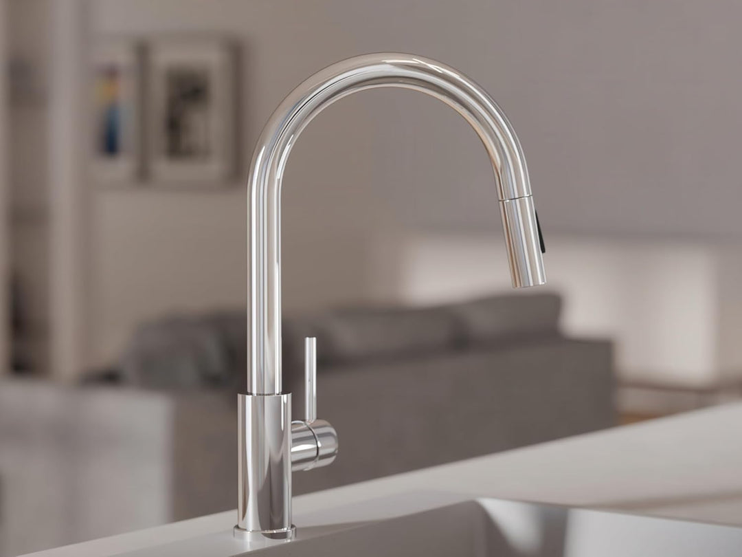 Küchenarmatur mit ausziehbarer Brause und 2 Strahlarten Primagran 9010 Chrom, Chrom