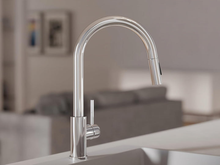 Küchenarmatur mit ausziehbarer Brause und 2 Strahlarten Primagran 9010 Chrom, Chrom