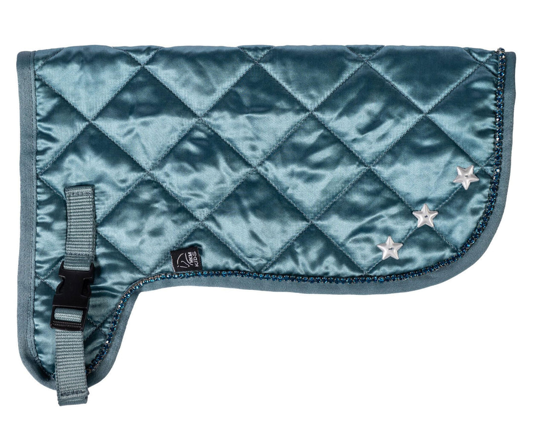 HKM Hobby Horsing Decke Premium | mit Glitzersteinen & Stern-Aufnähern | Türkis