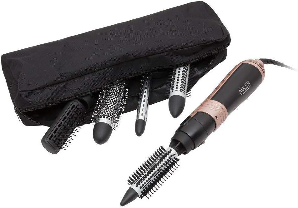 ADLER EUROPE AD 2022 Haarstyler 1200W – 6 abnehmbare Bürsten, 3 Temperaturstufen, drehbare Schnur, g