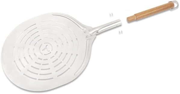 MOESTA-BBQ 19522 Pizzaschieber No. 2 – Aluminium-Pizzaschaufel gelocht mit Holzgriff – Pizzabacken w