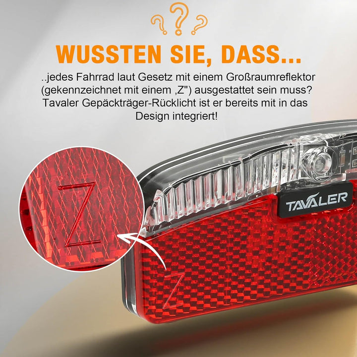 Tavaler E-Bike Licht Vorne 60 LUX | Ebike Lampe mit Reflektor und StVZO Zulassung | LED E-Bike Schei