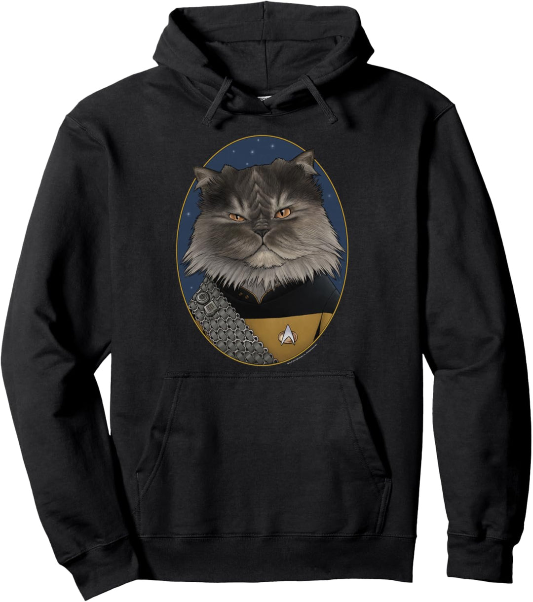 Star Trek: The Next Generation Worf Cat Portrait Pullover Hoodie