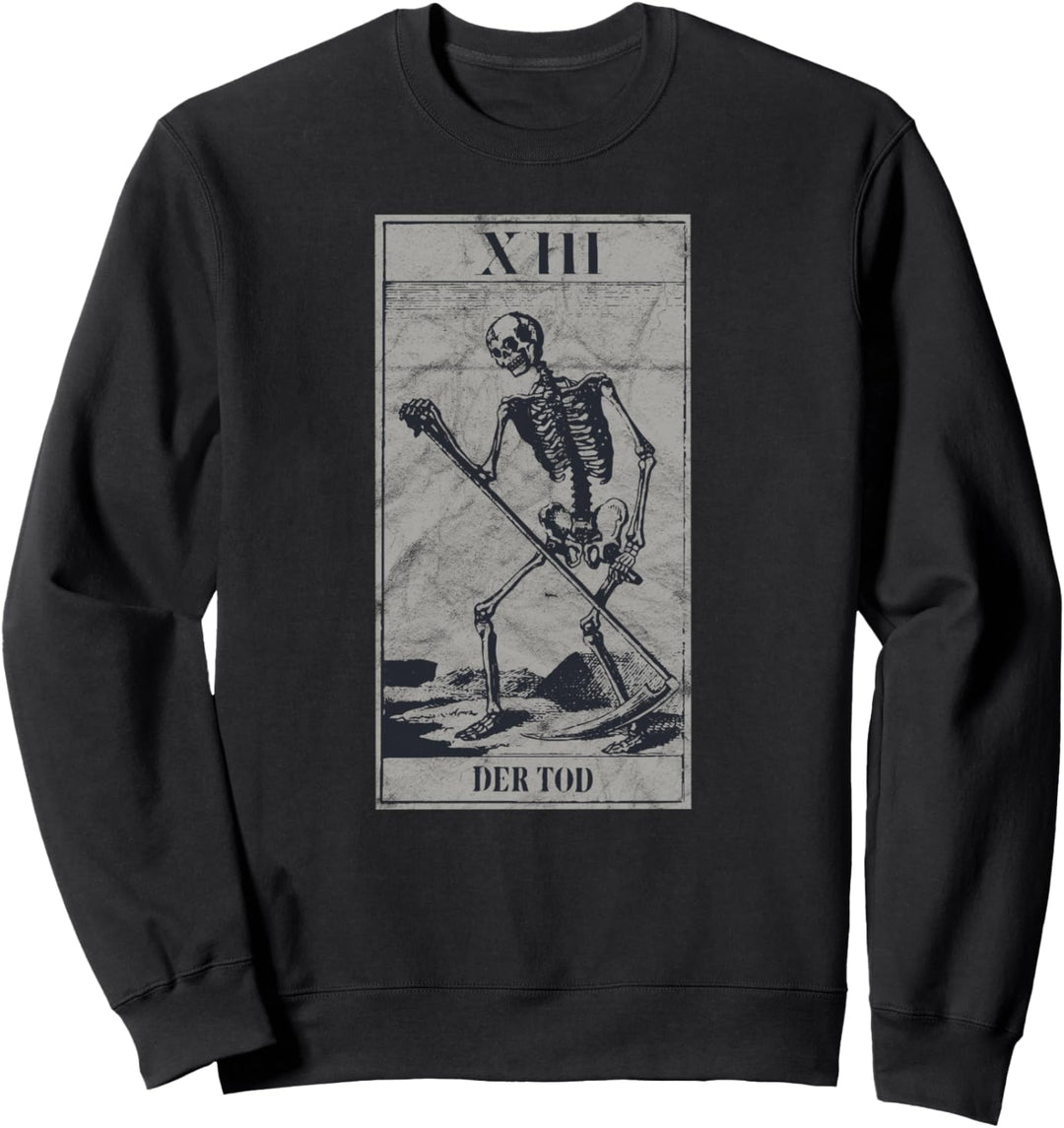 Occult Tarot Card The Death Karte Der Tod XIII Vintage Sweatshirt