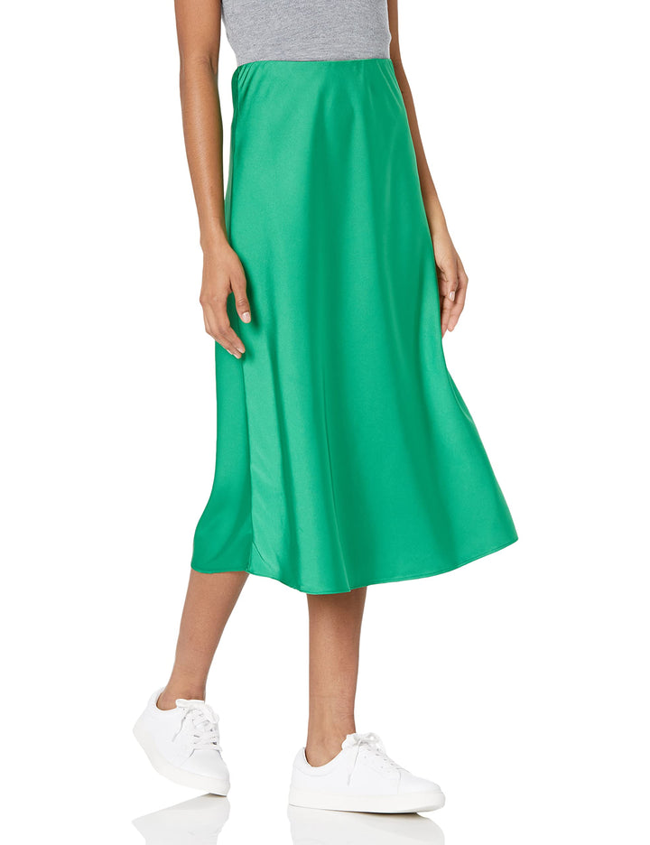 The Drop Damen Maya Rock, seidiger Slip-Skirt-Stil XXL Grosse Grössen Smaragdgrün, XXL Große Gr