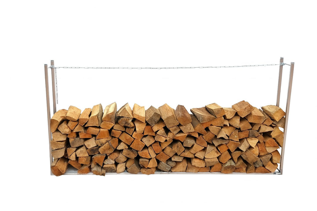 NAMOR Holzstapelhilfe aus Edelstahl Kaminholzregal | Brennholz | Stapelhilfe | Holzstapelhalter | V2