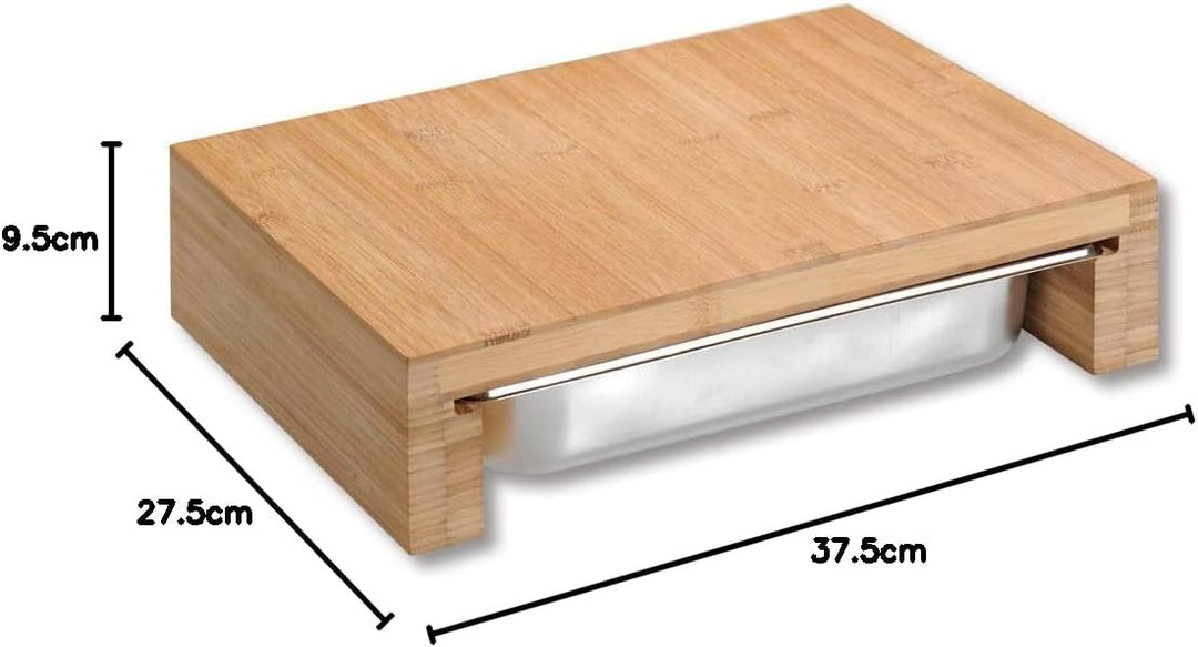 Kesper | Schneidbrett mit Auffangschale, Material: Bambus, Masse: B: 37,5 x T: 27,5 x H: 9,5 cm, Far