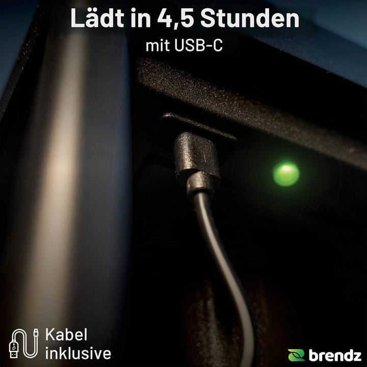 Brendz Tischlampe Solar Outdoor, Solar laterne für Aussen IP44, Akku aufladbar über USB-C, Gartendek