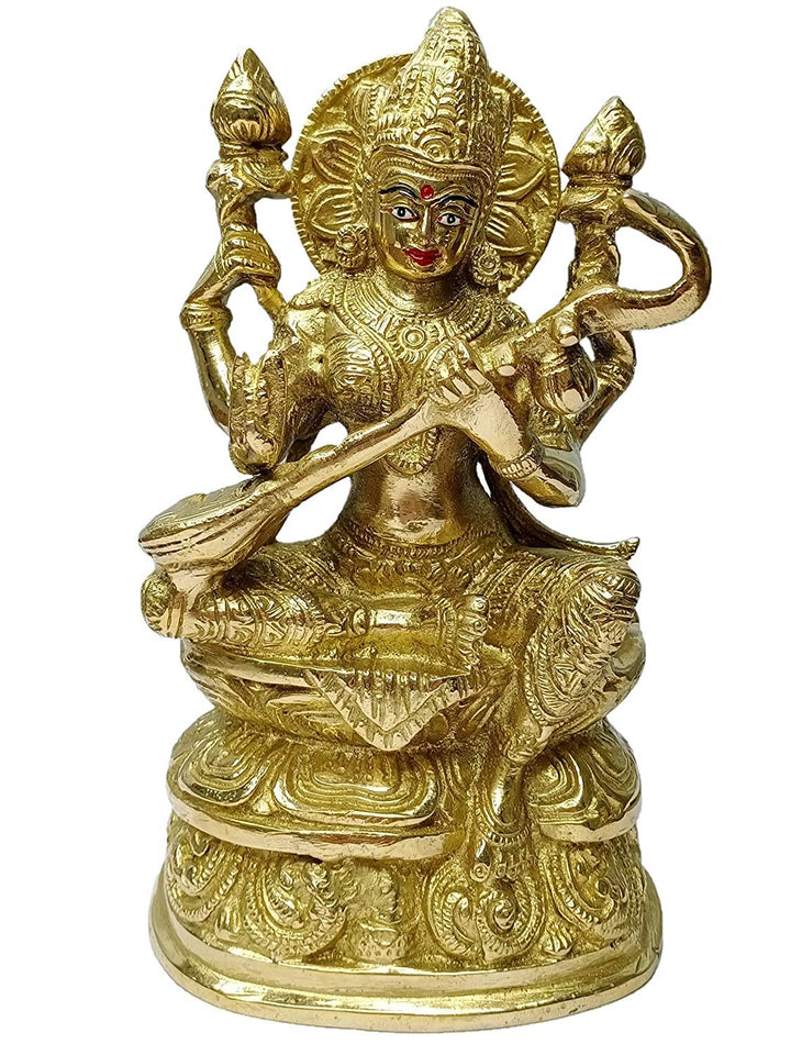 Saraswati Maa Murti Saraswati Saraswati Messing-Statue MD43