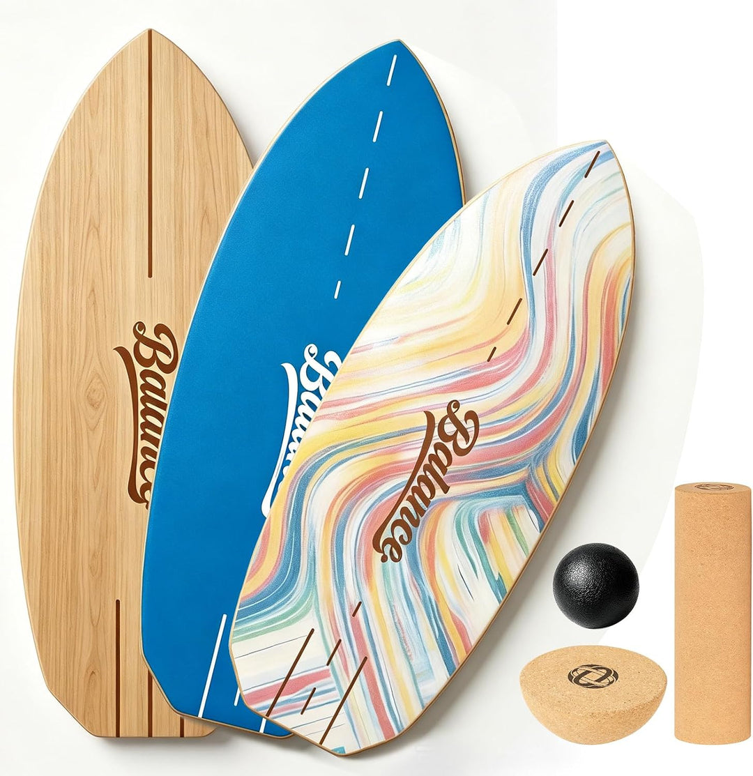 BRICH Balance Board Erwachsene mit Kork Halbkugel & Anti-Rutsch-Oberfläche – Professionelles Balance