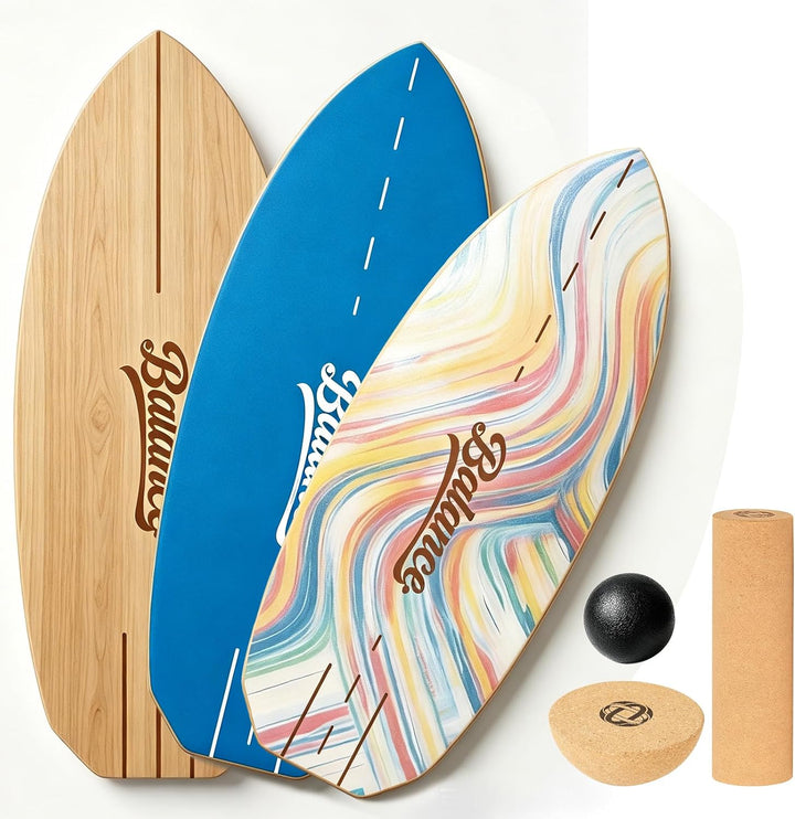 BRICH Balance Board Erwachsene mit Kork Halbkugel & Anti-Rutsch-Oberfläche – Professionelles Balance