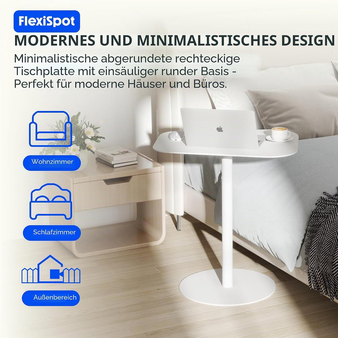 FLEXISPOT Moderner Beistelltisch aus kaltgewalztem Stahl – stilvoller Sofa- & Nachttisch für Wohnzim