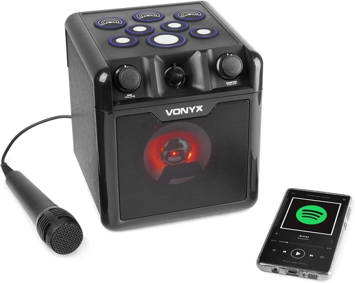 Vonyx SBS50B-DRUM Karaoke Maschine für Kinder mit Drum Pads, inkl. Mikrofon, Bluetooth, Party Lautsp