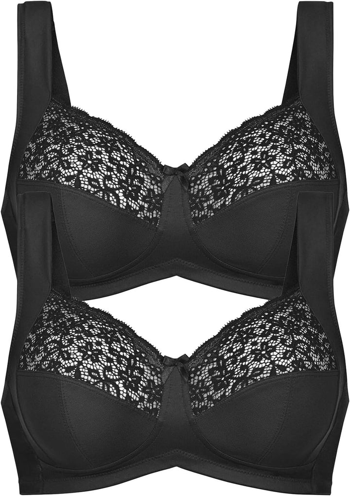 Anita 2er Pack Entlastungs BH ohne Bügel Havanna 5813 75C Schwarz, 75C Schwarz