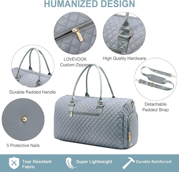 LOVEVOOK Reisetasche Damen, Weekender Travel Bag Kliniktasche Geburt Sporttasche mit Kulturtasche, S