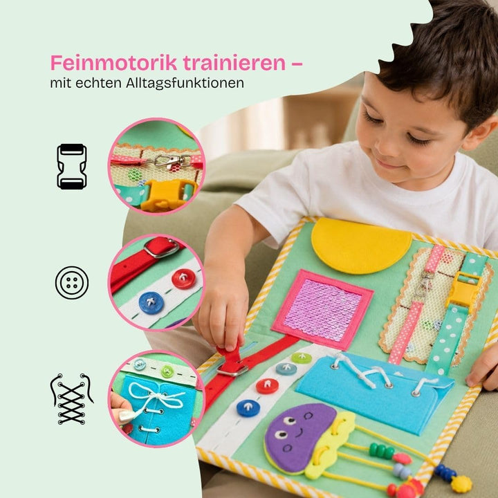 Jolly Designs – Weltraumabenteuer - 2 Seiten – Montessori Spielzeug ab 2 Jahren – Motorik & Sensorik