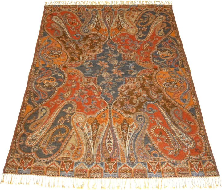 Lorenzo Cana Luxus Wolldecke Jacquard gewebt aus feinster Wolle vom Merino - Lamm Paisley Wohndecke