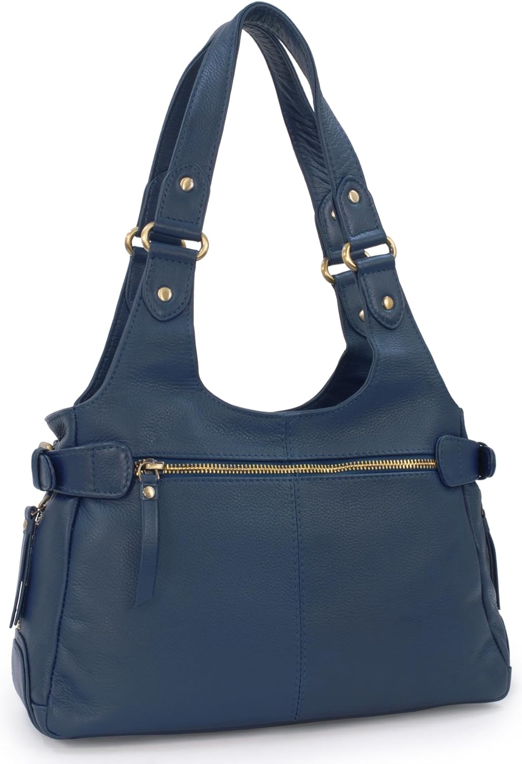 Catwalk Collection Handbags - Damen Leder Schultertasche - Handtasche Mittelgross mit Viele Fächer -