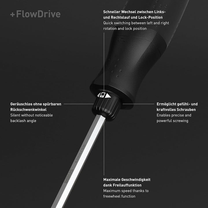 INBUS® Flow 73424 Schraubendreher inkl. 12 Bits, mit FlowDrive & HybridTouch