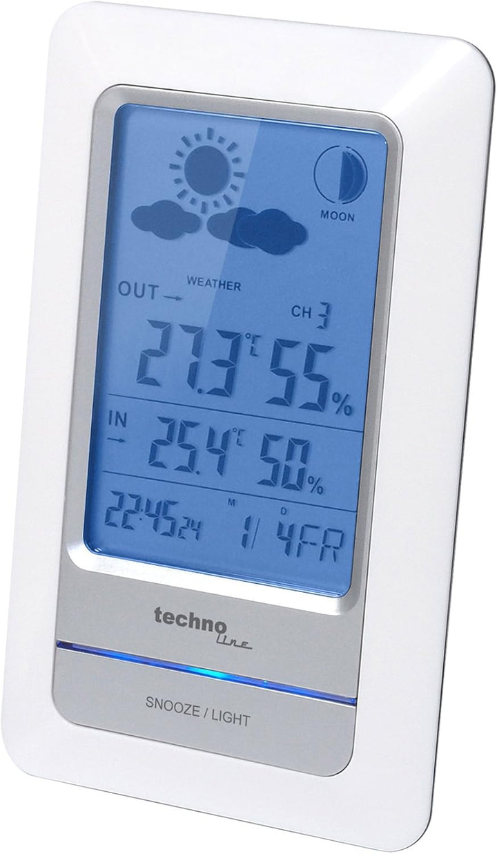 Technoline WS 6740 mit Vorhersage von Wettersituation, Anzeige von Mondphasen in Form von Icons, Wei