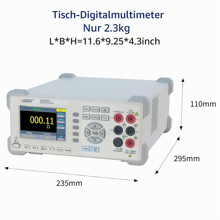 OWON XDM2041 Tischmultimeter mit 3,7 Zoll 55.000 Count True RMS Ultraleichter digitaler Multitester