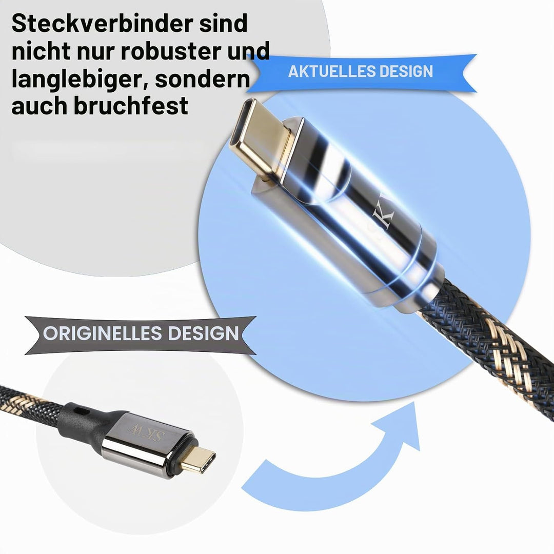 SKW USB Typ C auf USB B-Kabel 1M, Nylon Druckerkabel/Scannerkabel Kompatibel mit MacBook,Soundkarte,