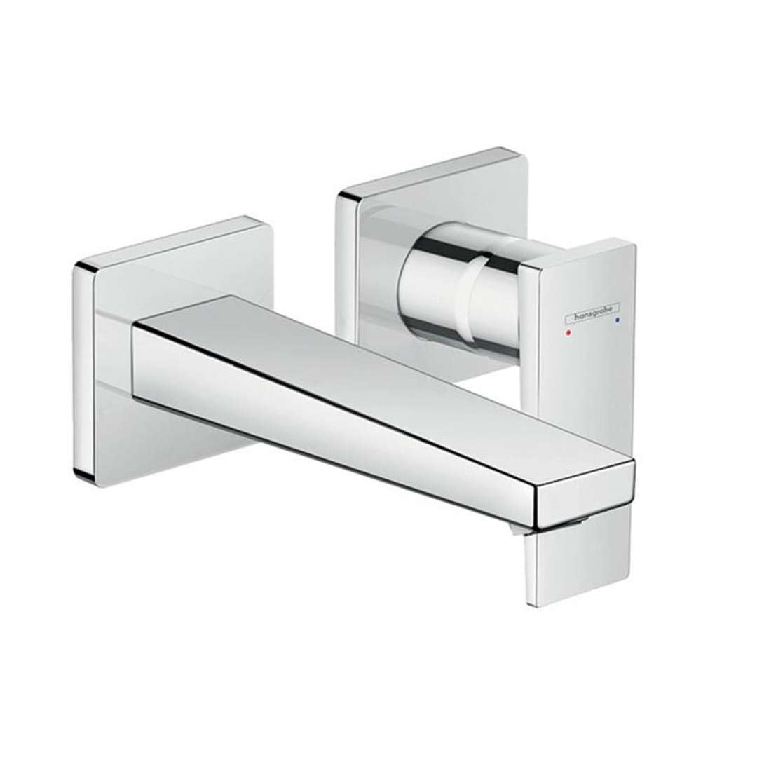 hansgrohe Wasserhahn Metropol Einhebel-Waschtischarmatur, Unterputz, Wandmontage, mit 22,5 cm Auslau