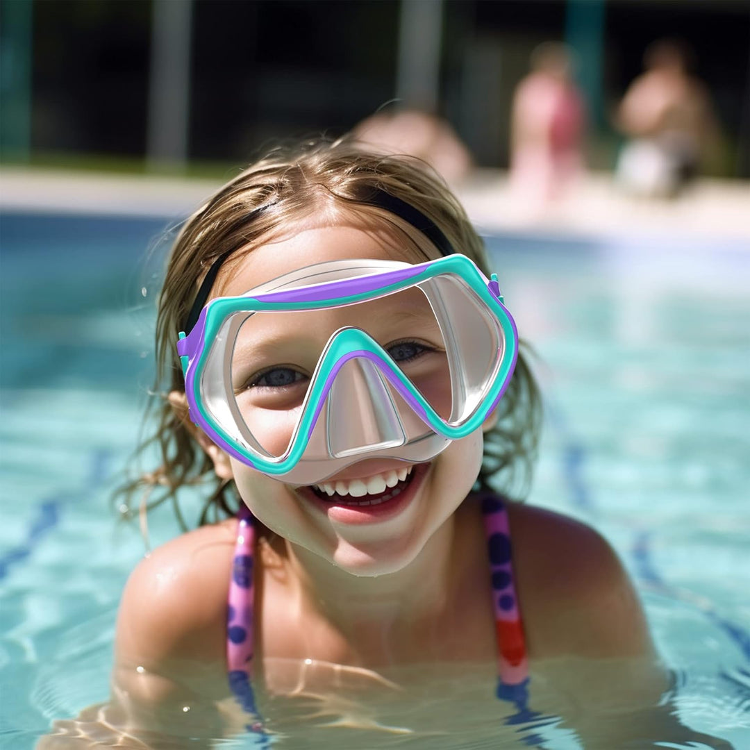 ZABERT Prämie Kinder Taucherbrille,Kinder Schwimmbrille für 2-14 Jahre Jungen Mädchen, bequem elasti
