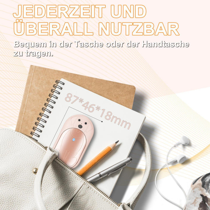 Lepwings Handwärmer Elektrisch, 2er-Pack, 6000 mAh Taschenwärmer Wiederverwendbar mit 3 Modi, 20 Stu