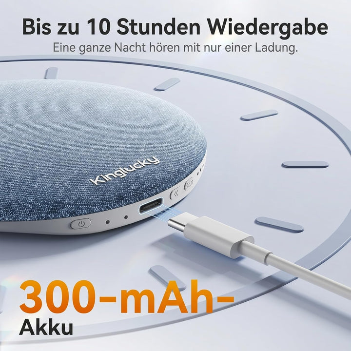 Kinglucky X50 Kissenlautsprecher Bluetooth Pillow Speaker für unter dem Kopfkissen, mit Weissem Raus