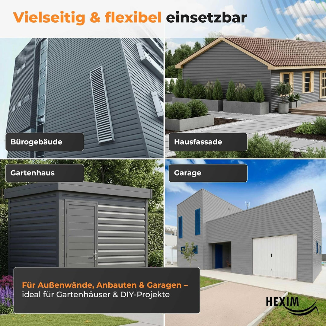 HEXIM Siding Fassadenpaneele aussen Fassadenverkleidung wetterfest Kunststoffpanelee PVC-U Verkleidu