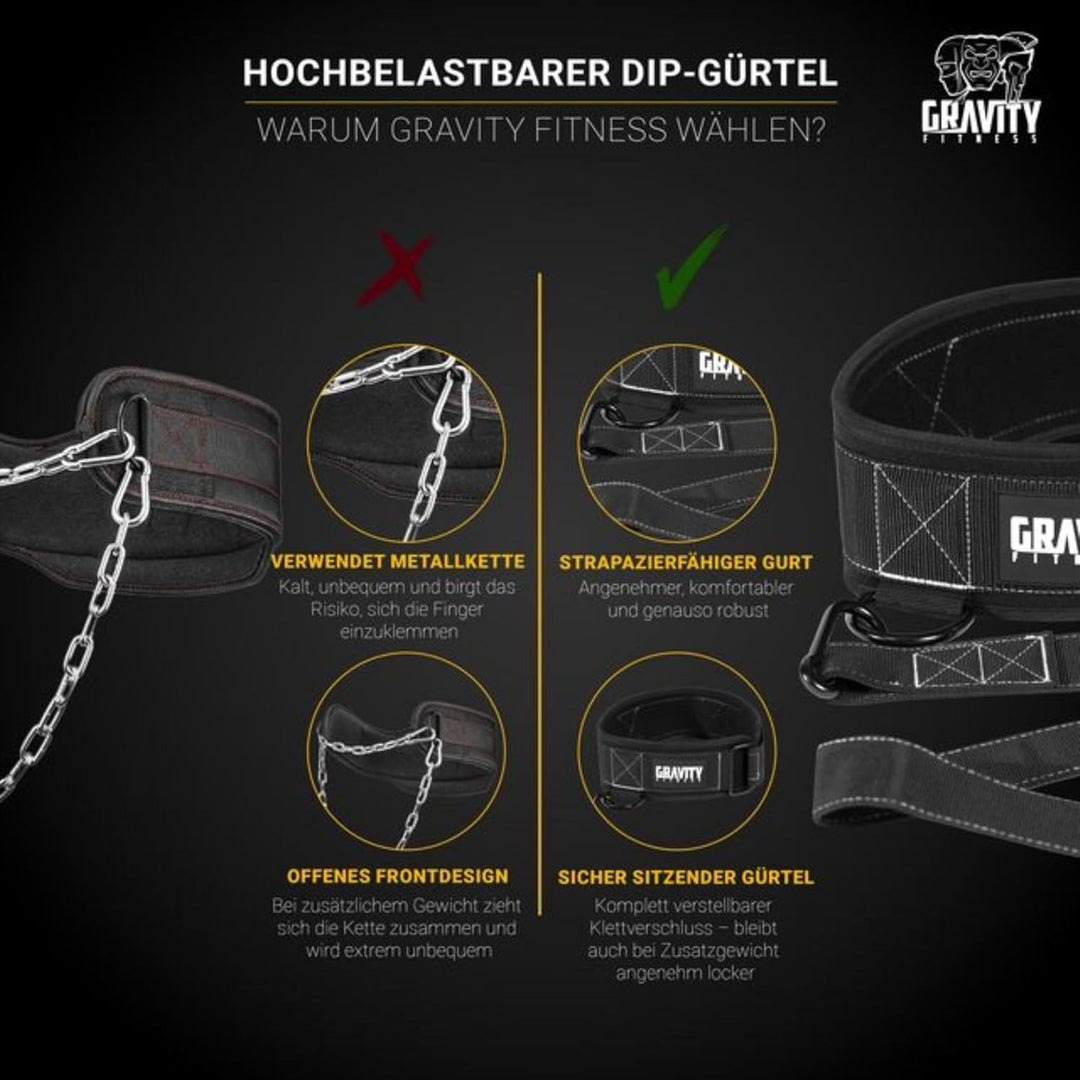 Gravity Fitness Advanced Dip Belt 4 in 1 Heavy Duty Workout Belt