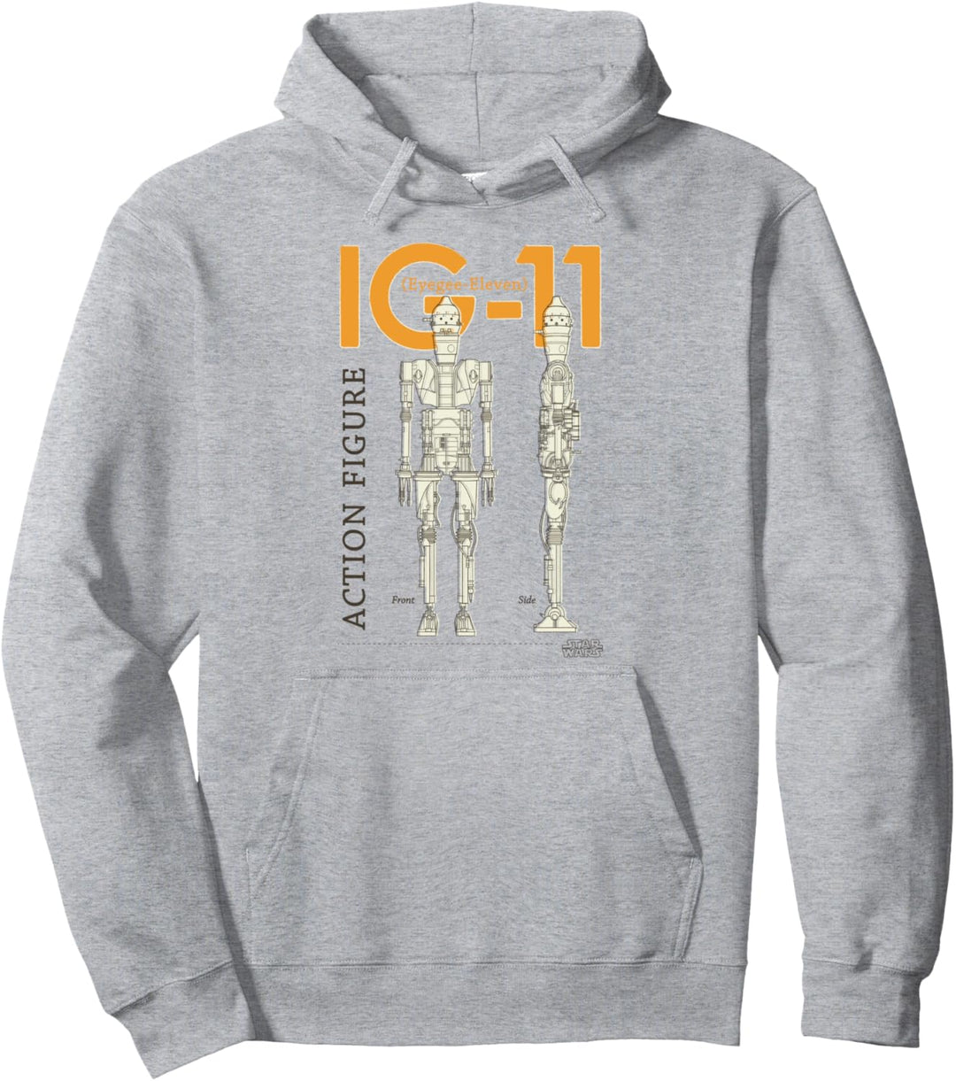Star Wars The Mandalorian IG-11 Action Figure Schematic Pullover Hoodie