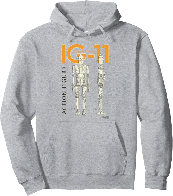 Star Wars The Mandalorian IG-11 Action Figure Schematic Pullover Hoodie