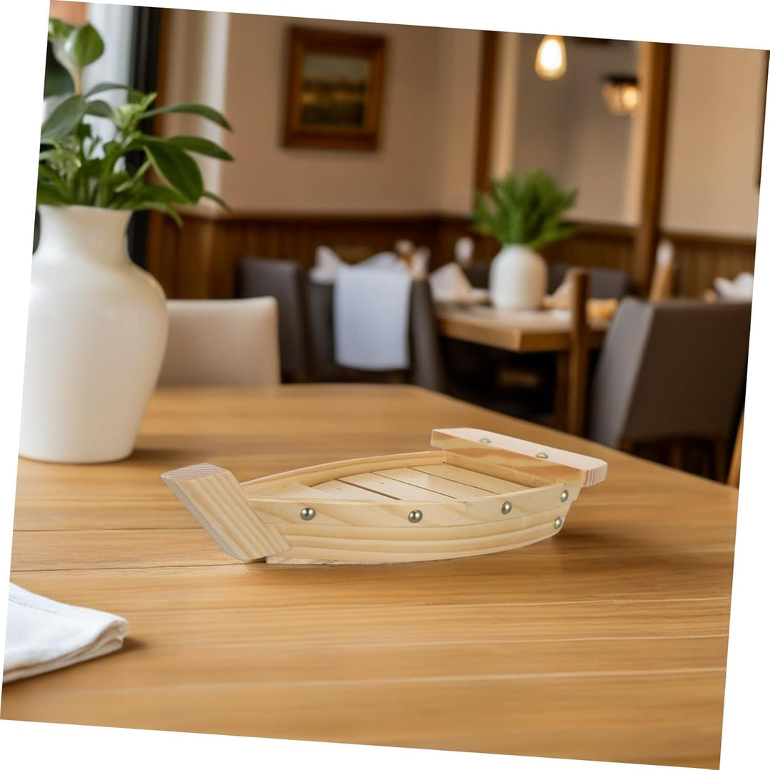 Housoutil Boot Geformtes Gericht Sashi-Platte Aus Holz Sushi-Boot-Platte Sushi-servierboot Japanisch