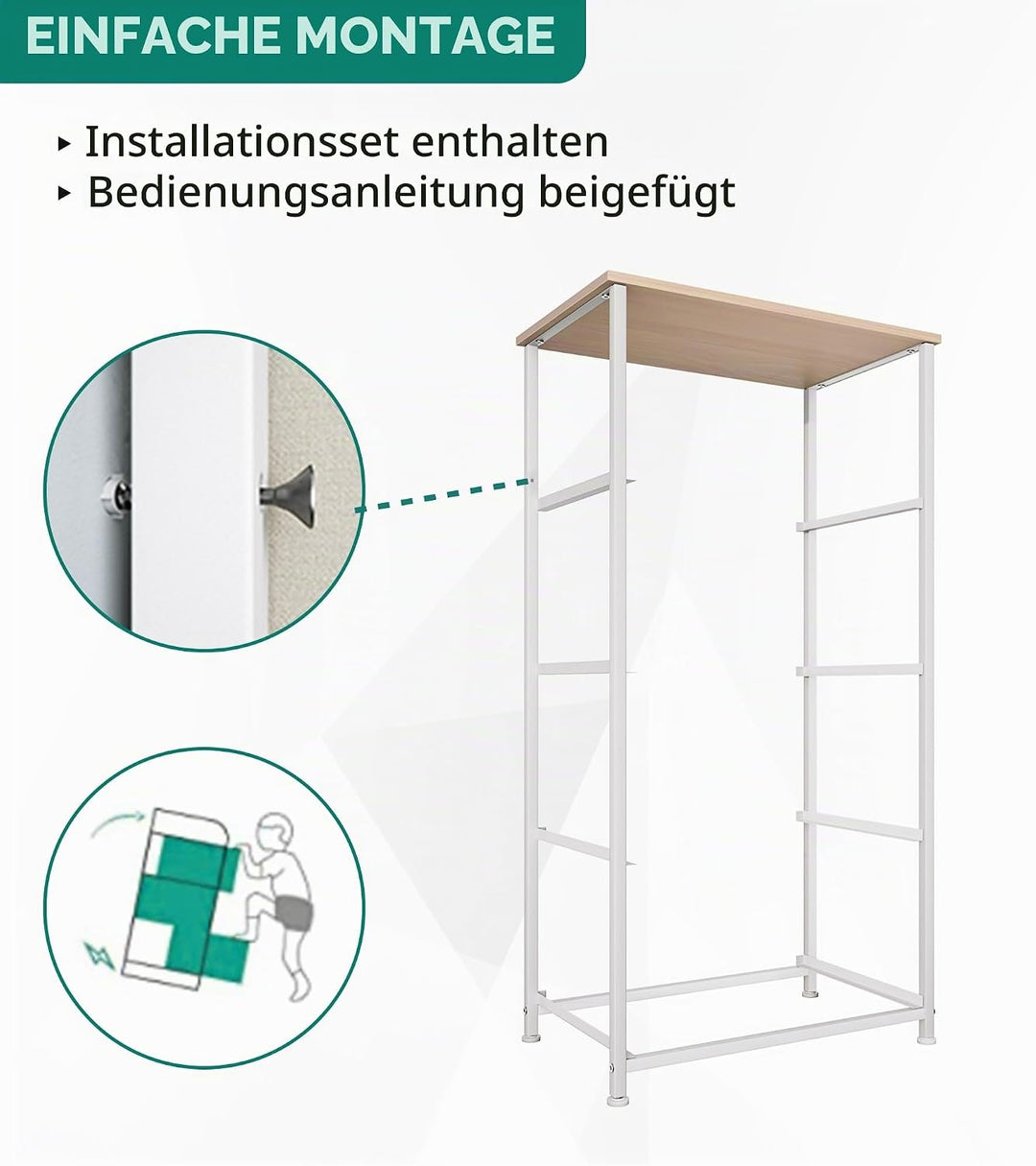 YITAHOME Kommode, 4 Stoffschubladen mit Griffen, Aufbewahrungsschrank, Schubladenschrank, Schrank, M