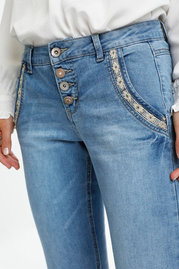 Cream CRholly Jeans - Baiily Fit 7/8 Damen Jeans Designer 7/8 Jeanshose Curved fit Knopfleiste 25 Li