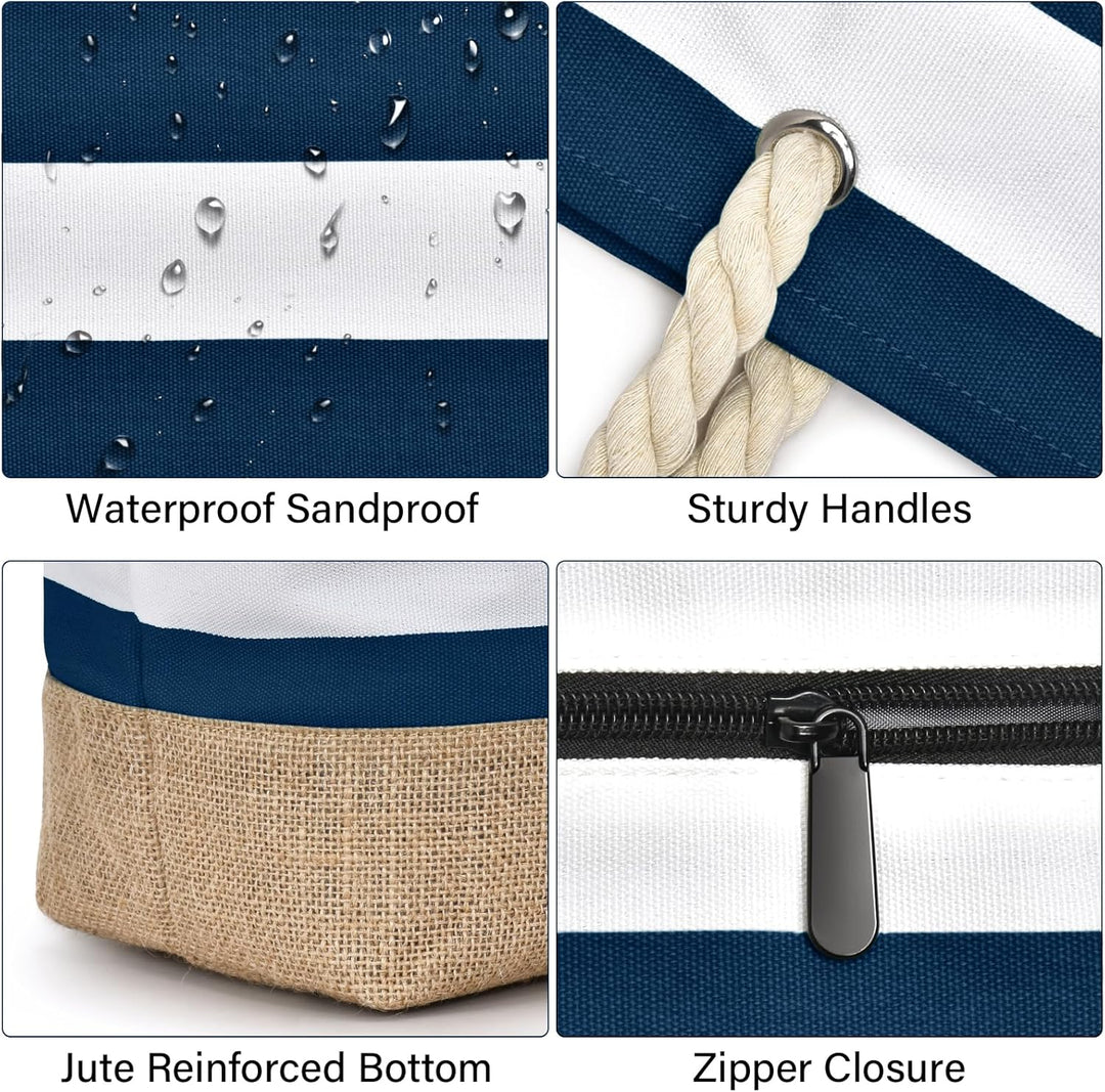 oscaurt Strandtasche Badetasche XXL Shopper Tasche Damen Umhängetasche Wasserdicht Beach Tote Bag mi