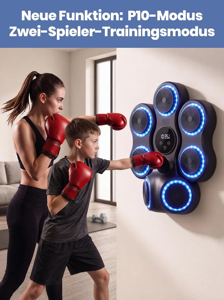 Music Boxing Machine für Erwachsene, Musikboxing Maschine mit LED-Lichtern, Bluetooth, 9 Geschwindig