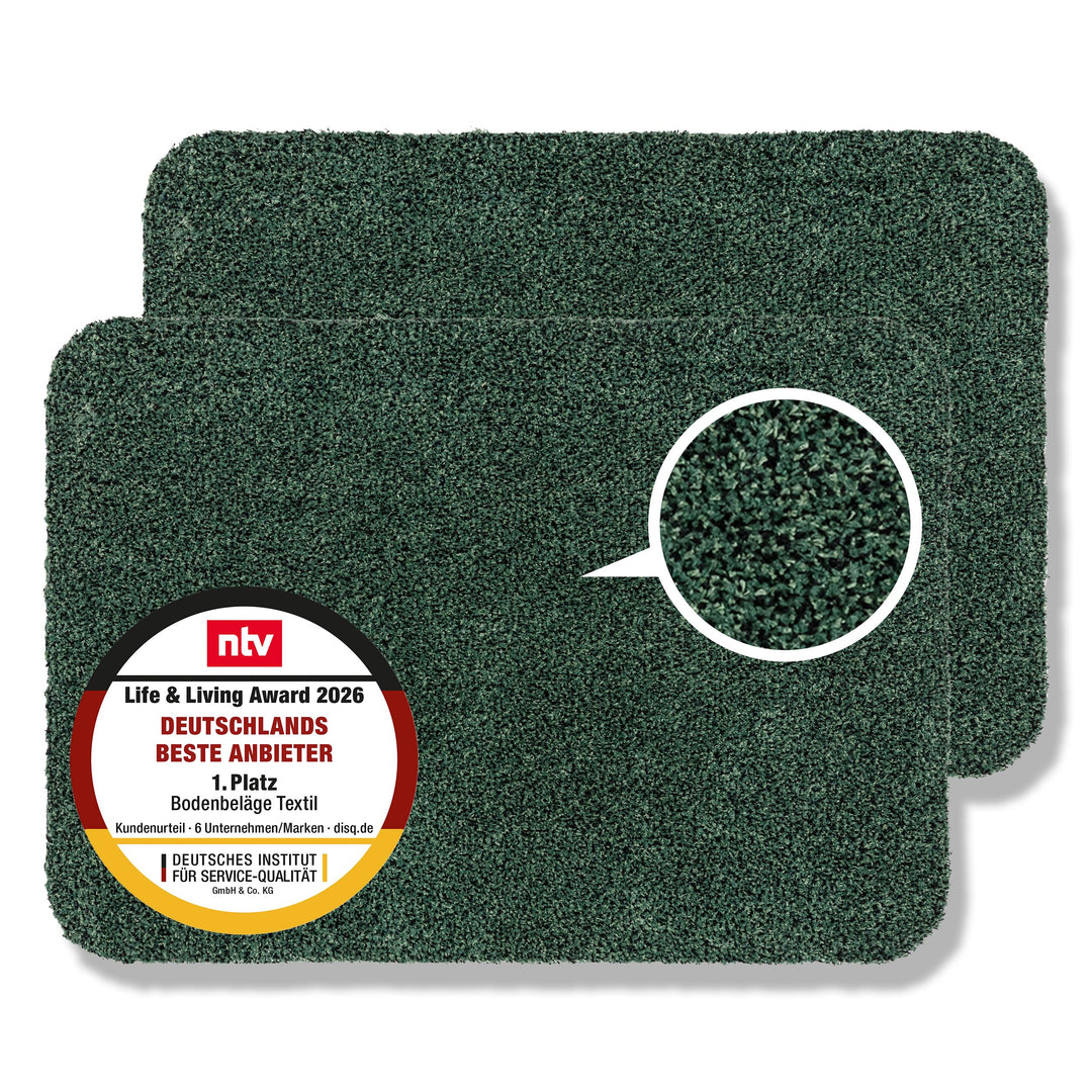 Astra rutschfeste Schmutzfangmatte innen waschbar - 2er Set Grün 60 x 75 cm 60 x 75 cm - 2er Set Grü