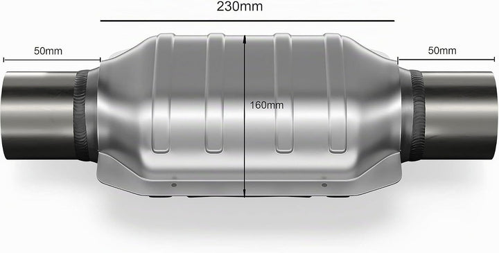 BLUETECH® 200 Zellen UNIVERSALL FLACH Sport Renn Katalysator Euro 4 Norm Metall 101mm 103R. ID Ansch