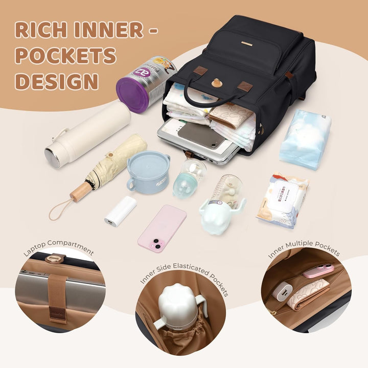 Wickeltasche, Rucksack, multifunktional, wasserabweisend, mit Haken, lässige Wickeltasche zum Aufhän