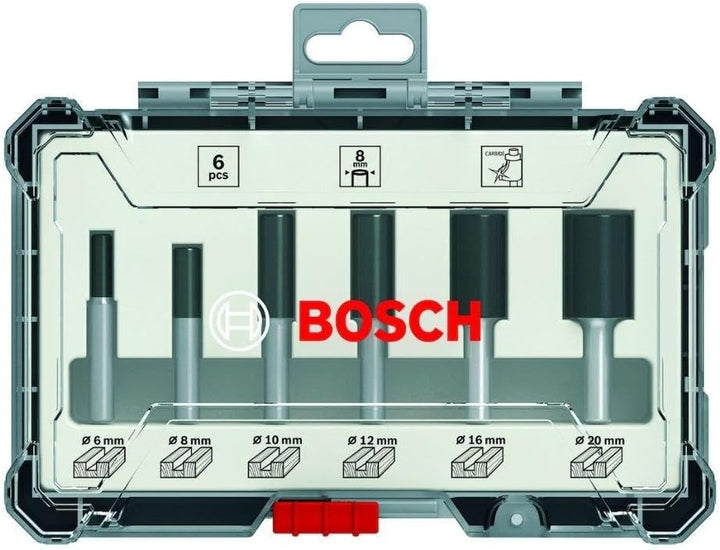 Bosch Professional 6tlg. Nutfräser Set (für Holz, für Oberfräsen mit 6 mm Schaft) 6 tlg. | Nutfräser