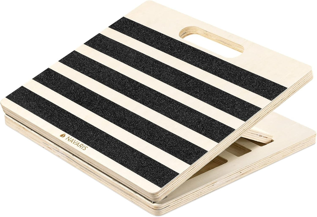 Navaris Wadendehner Slant Board aus Holz - Einstellbares & Rutschfestes Schrägbrett - Wadentrainer W