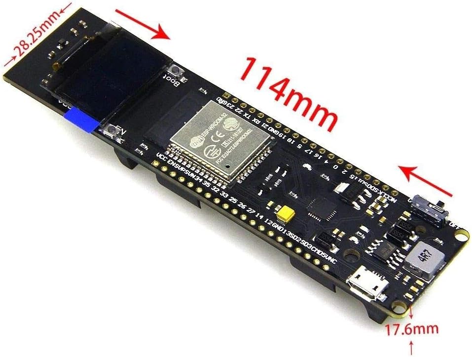 TECNOULAB 1 Stück WiFi Bluetooth Batterie ESP32 ESP-32 0,96 Zoll OLED Development Tool WEMS TTGO
