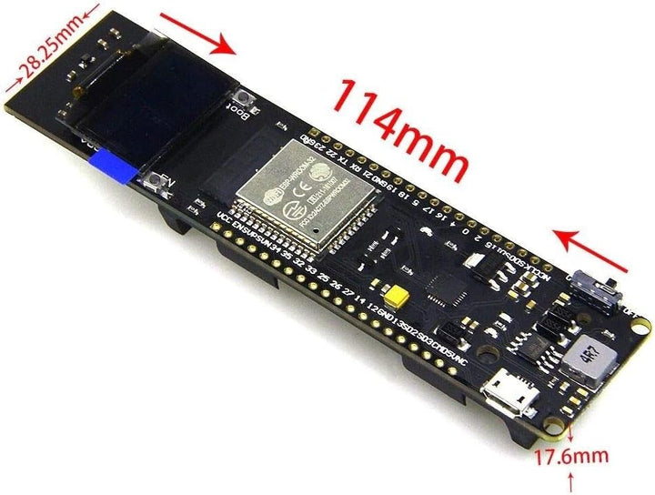 TECNOULAB 1 Stück WiFi Bluetooth Batterie ESP32 ESP-32 0,96 Zoll OLED Development Tool WEMS TTGO